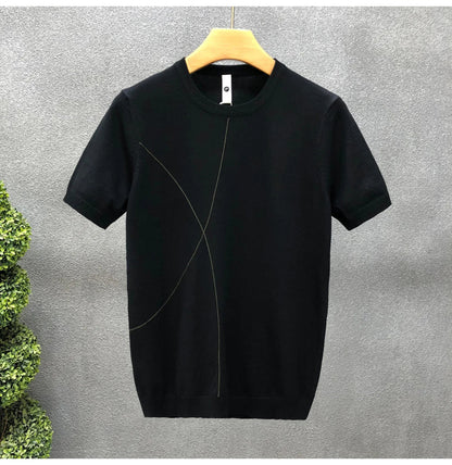 Slim Fit Ice Silk Knitted High Quality Cotton Shirt
