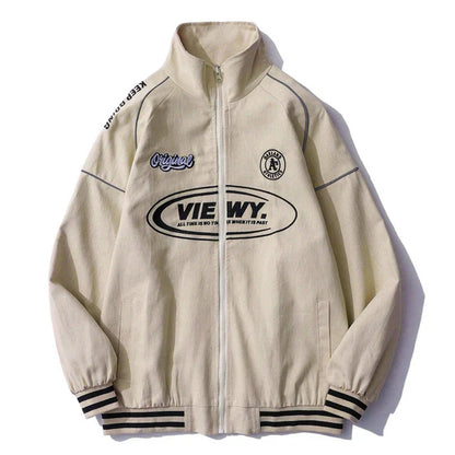 Streetwear Bomber Jacket Japanese College Style