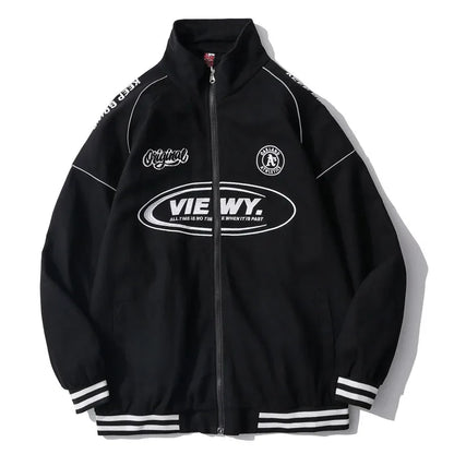 Streetwear Bomber Jacket Japanese College Style