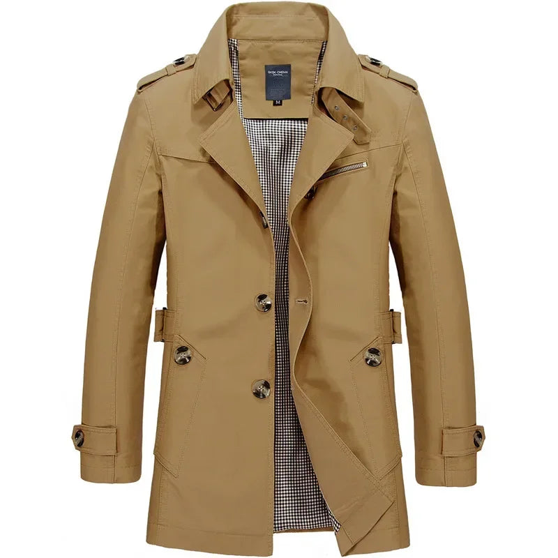 Vintage Style Casual Men’s Trench Jacket