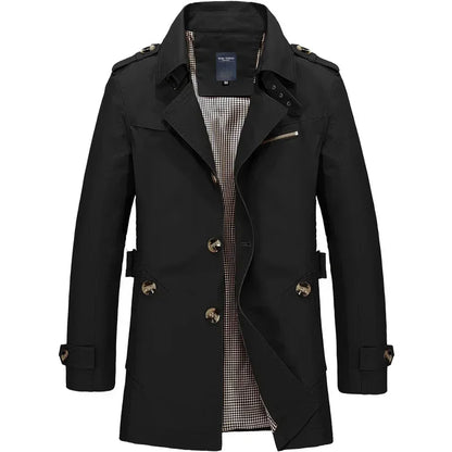 Vintage Style Casual Men’s Trench Jacket