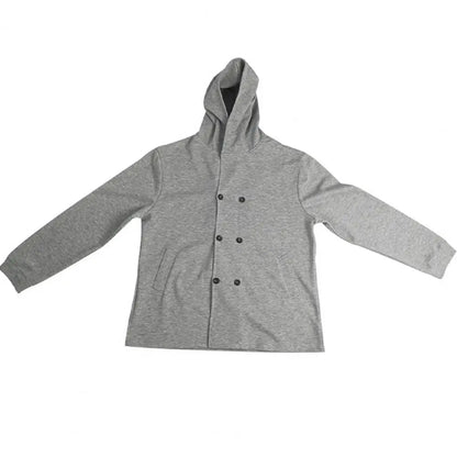 Men’s Double-Breasted Hooded Windbreaker Jacket