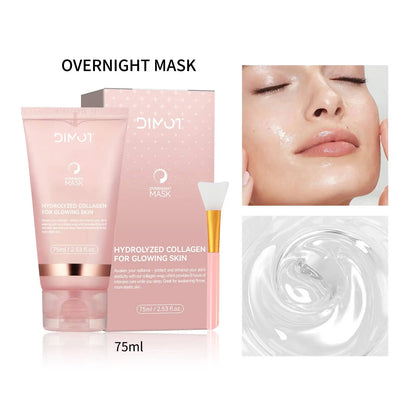 Collagen Night Wrapping MaskReduces Sagging & Dullness Hydrolyzed  Elasticity Hydration Skin Care for All Skin Types