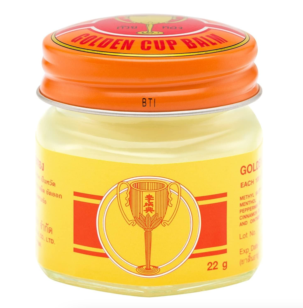 Golden Cup Balm Yellow Herbal Thai Ointment 22g Multiple treatments (Pack of 3)