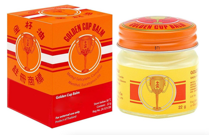 Golden Cup Balm Yellow Herbal Thai Ointment 22g Multiple treatments (Pack of 3)