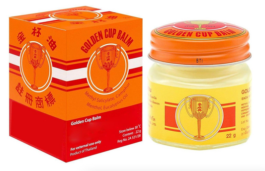 Golden Cup Balm Yellow Herbal Thai Ointment 22g Multiple treatments (Pack of 3)