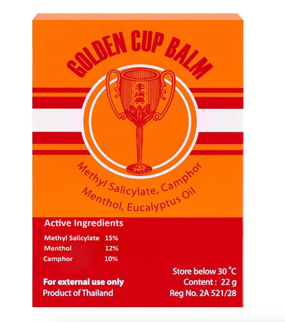 Golden Cup Balm Yellow Herbal Thai Ointment 22g Multiple treatments (Pack of 3)