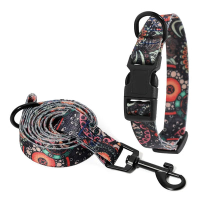 Pet Collar and Leash Set for Small Medium Large Dog Walking Collars Bohemia Style Puppy Cat Collar Pet Supplies Buldog Chihuahua