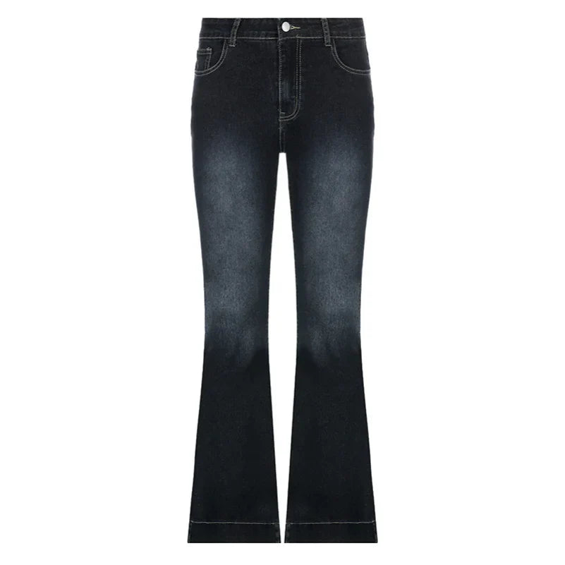 New Flare Jeans Women's Low Waist Trousers Vintage Aesthetic Denim Pants Streetwear Mom Casual Korean Fashion Y2k  Jeans