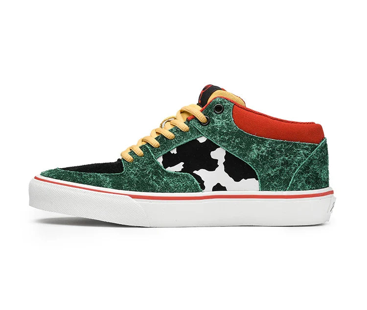 Joiints Green Mid-Top Skate Sneakers – Stylish Vulcanized Casual Shoes for Teens