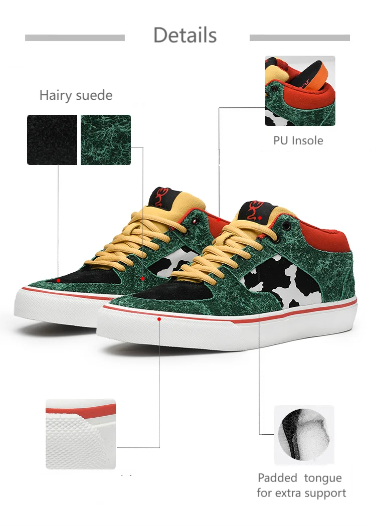 Joiints Green Mid-Top Skate Sneakers – Stylish Vulcanized Casual Shoes for Teens