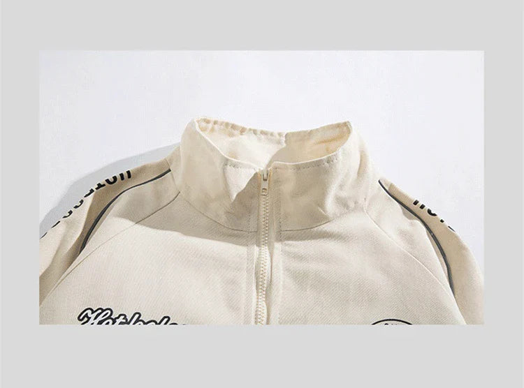 Streetwear Bomber Jacket Japanese College Style
