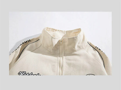 Streetwear Bomber Jacket Japanese College Style