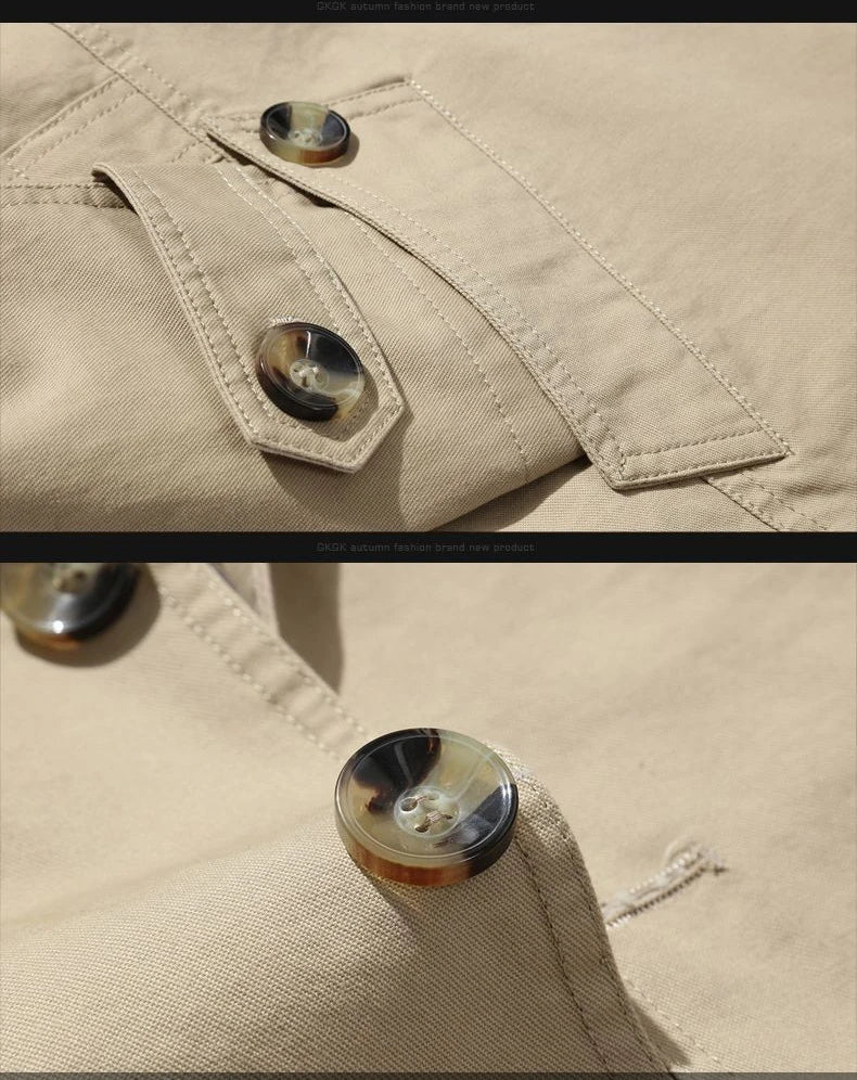 Vintage Style Casual Men’s Trench Jacket