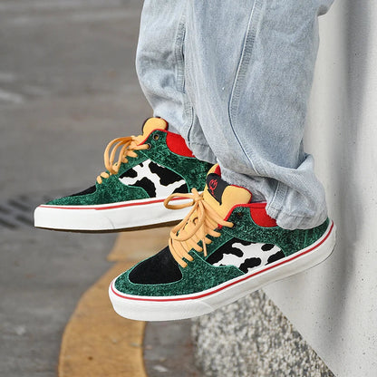 Joiints Green Mid-Top Skate Sneakers – Stylish Vulcanized Casual Shoes for Teens