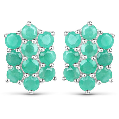 6.60 Carat Genuine Emerald .925 Sterling Silver 3 Piece Jewelry Set (Ring, Earrings, and Pendant w/ Chain)