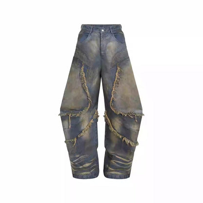 American-style Distressed Machete Jeans