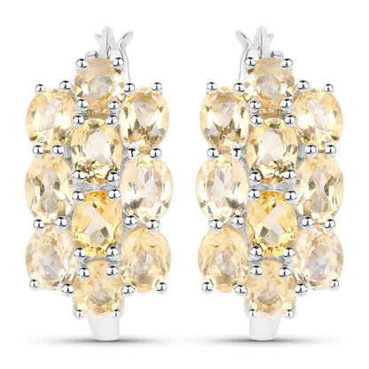 8.32 Carat Genuine Citrine .925 Sterling Silver 3 Piece Jewelry Set (Ring, Earrings, and Pendant w/ Chain)