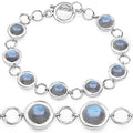 15.48 Carat Genuine Labradorite .925 Sterling Silver Bracelet