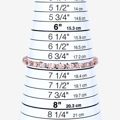 8.95 Carat Genuine Morganite and White Diamond 14K Rose Gold Bracelet