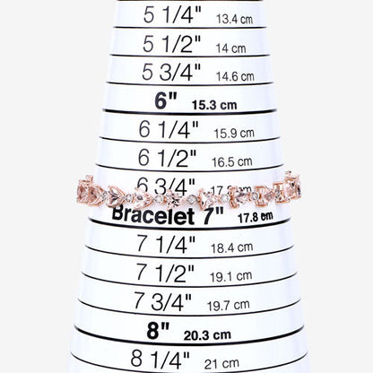 7.56 Carat Genuine Morganite and White Diamond 14K Rose Gold Bracelet