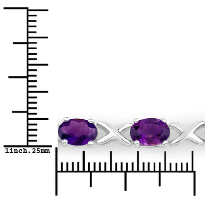 4.00 Carat Genuine Amethyst .925 Sterling Silver Bracelet