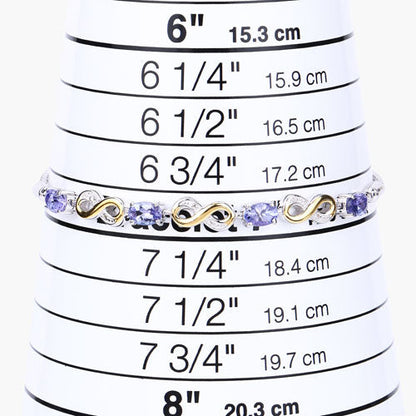 1.79 Carat Genuine Tanzanite and White Topaz .925 Sterling Silver Bracelet