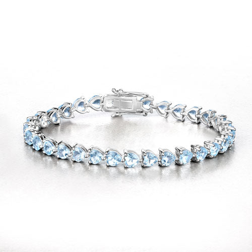 15.50 Carat Genuine Blue Topaz .925 Sterling Silver Bracelet