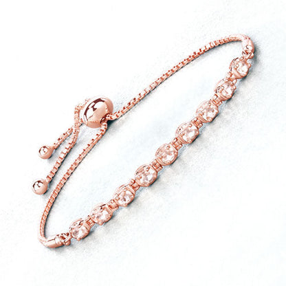 1.35 Carat Genuine Morganite .925 Sterling Silver Bracelet