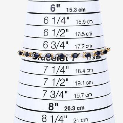 1.83 Carat Genuine Blue Sapphire and White Diamond .925 Sterling Silver Bracelet