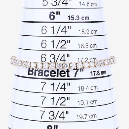 7.00 Carat Lab Grown Diamond 14K Yellow Gold Bracelet