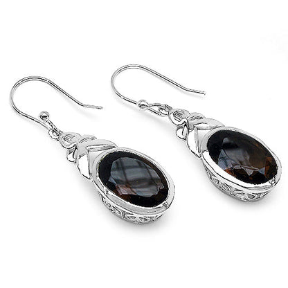 26.52 Carat Genuine Smoky Quartz .925 Sterling Silver Ring, Pendant and Earrings Set