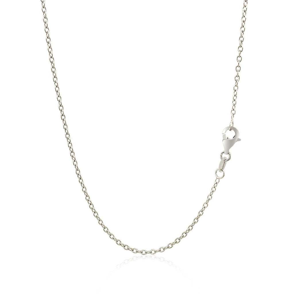 18k White Gold Round Cable Chain 1.5mm