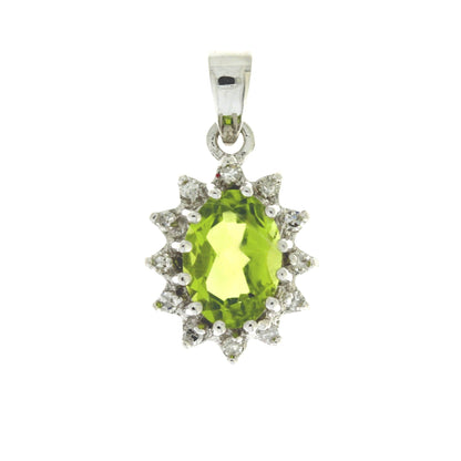 .96ct Peridot Diamond Fashion Pendants 10KT White Gold