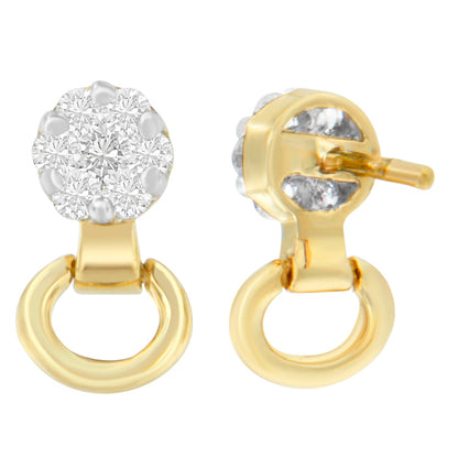14K Yellow Gold 1/2 cttw Diamond Stud Earrings (I-J, SI1-SI2)