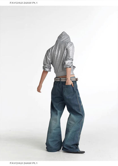 Original Digital 3D Full Printed Leopard Print Loose Jeans