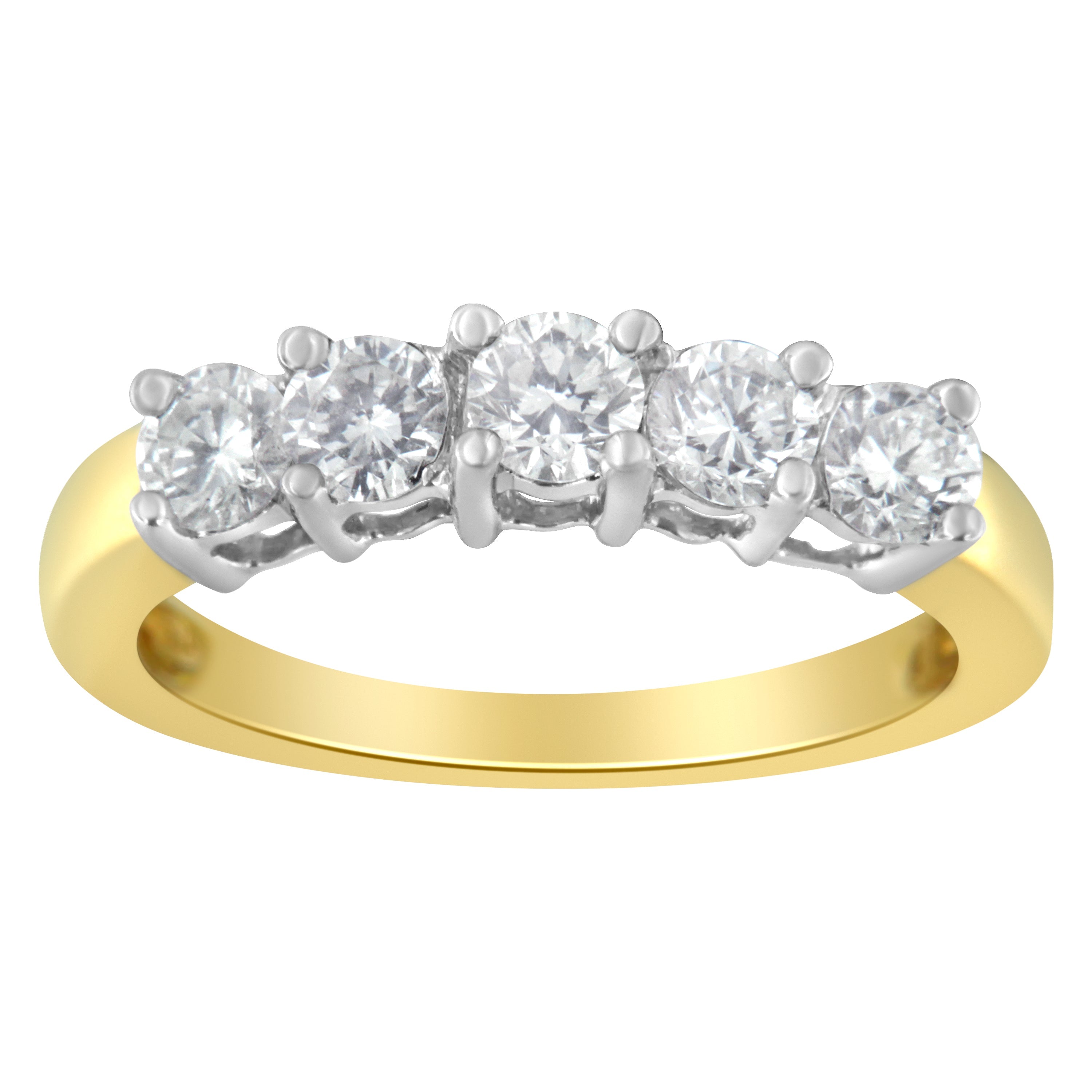 14KT Two Toned Gold 5 Stone Diamond Ring (1 cttw, H-I Color, SI1-SI2 Clarity)