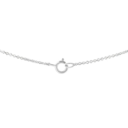 IGI Certified 14k White Gold 1/2 cttw Lab Grown Oval Shape Solitaire Diamond East West 18" Pendant Necklace (E-F Color, VS1-VS2 Clarity)