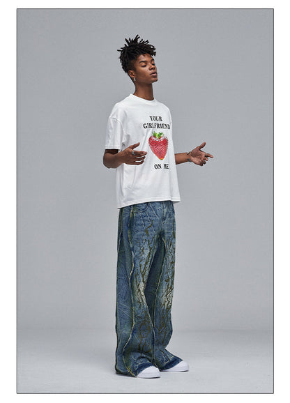 American Street Dirtyfit Heavy Industry Washed Distressed Wide Leg Jeans Design Sense