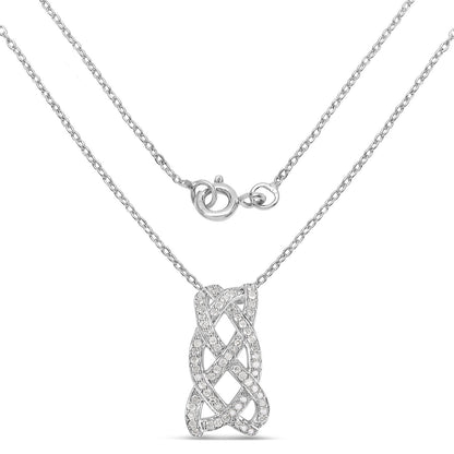 0.54 Carat Genuine White Diamond .925 Sterling Silver Pendant