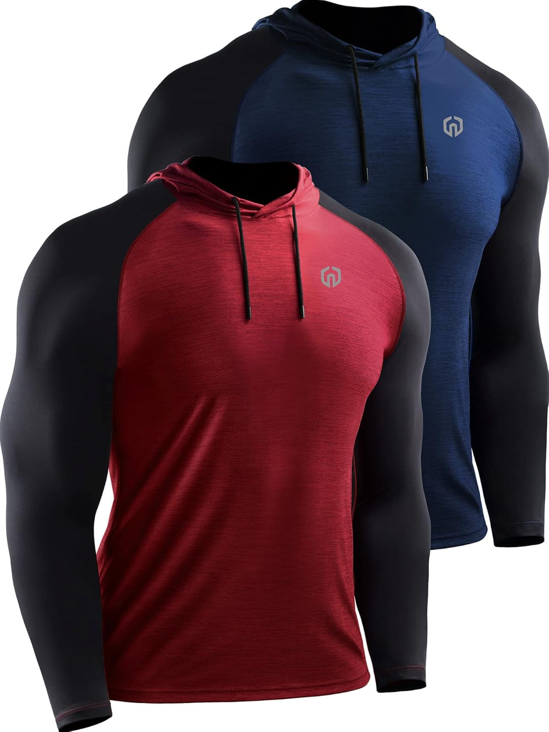 Men'S Dry Fit Athletic Shirt Workout Running Long Sleeve Shirts with Hoods