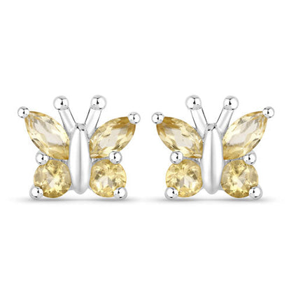 0.88 Carat Genuine Citrine .925 Sterling Silver Earrings