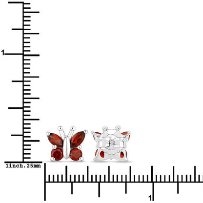 1.28 Carat Genuine Garnet .925 Sterling Silver Earrings