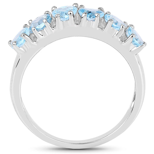 1.68 Carat Genuine Swiss Blue Topaz .925 Sterling Silver Ring