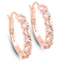 18K Rose Gold Plated 1.68 Carat Genuine Morganite .925 Sterling Silver Earrings