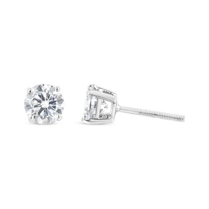 14K White Gold 5/8 Cttw Lab Grown Diamond 4-Prong Classic Stud Earrings (F-G Color, VS2-SI1 Clarity)