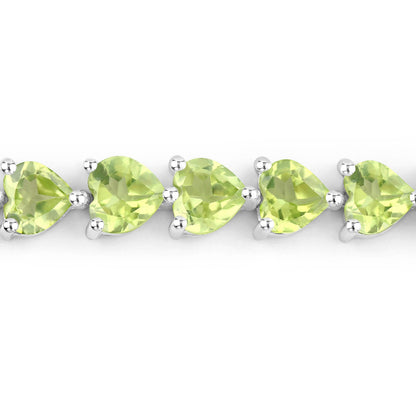 13.64 Carat Genuine Peridot .925 Sterling Silver Bracelet