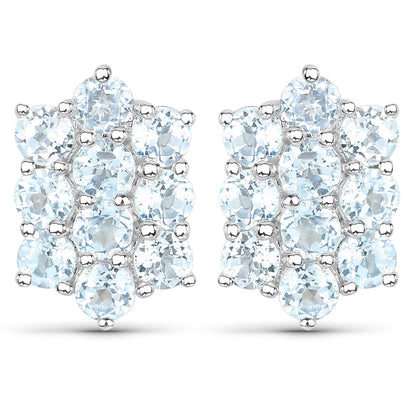 8.80 Carat Genuine Blue Topaz .925 Sterling Silver 3 Piece Jewelry Set (Ring, Earrings, and Pendant w/ Chain)