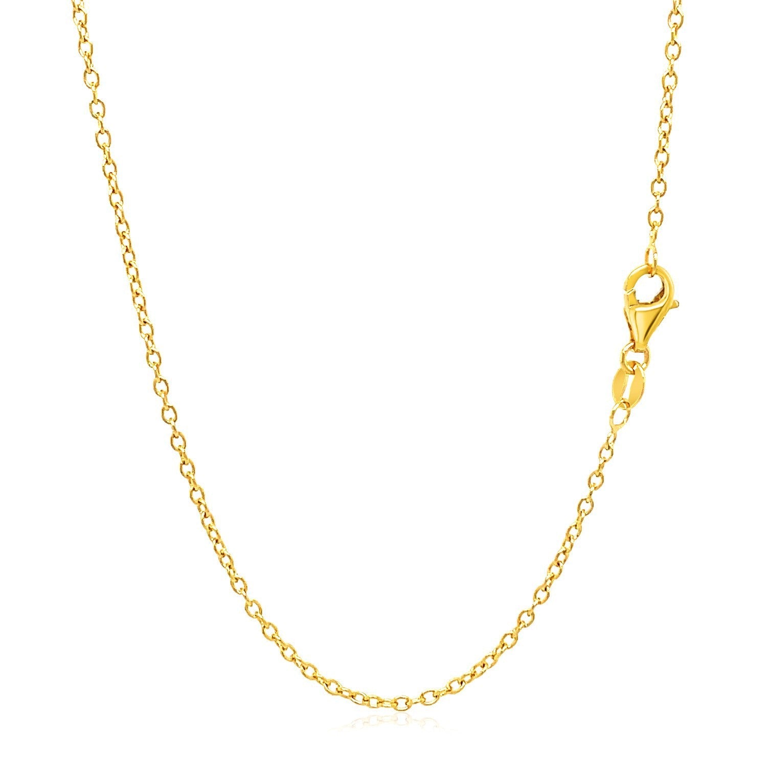 18k Yellow Gold Round Cable Link Chain 1.5mm