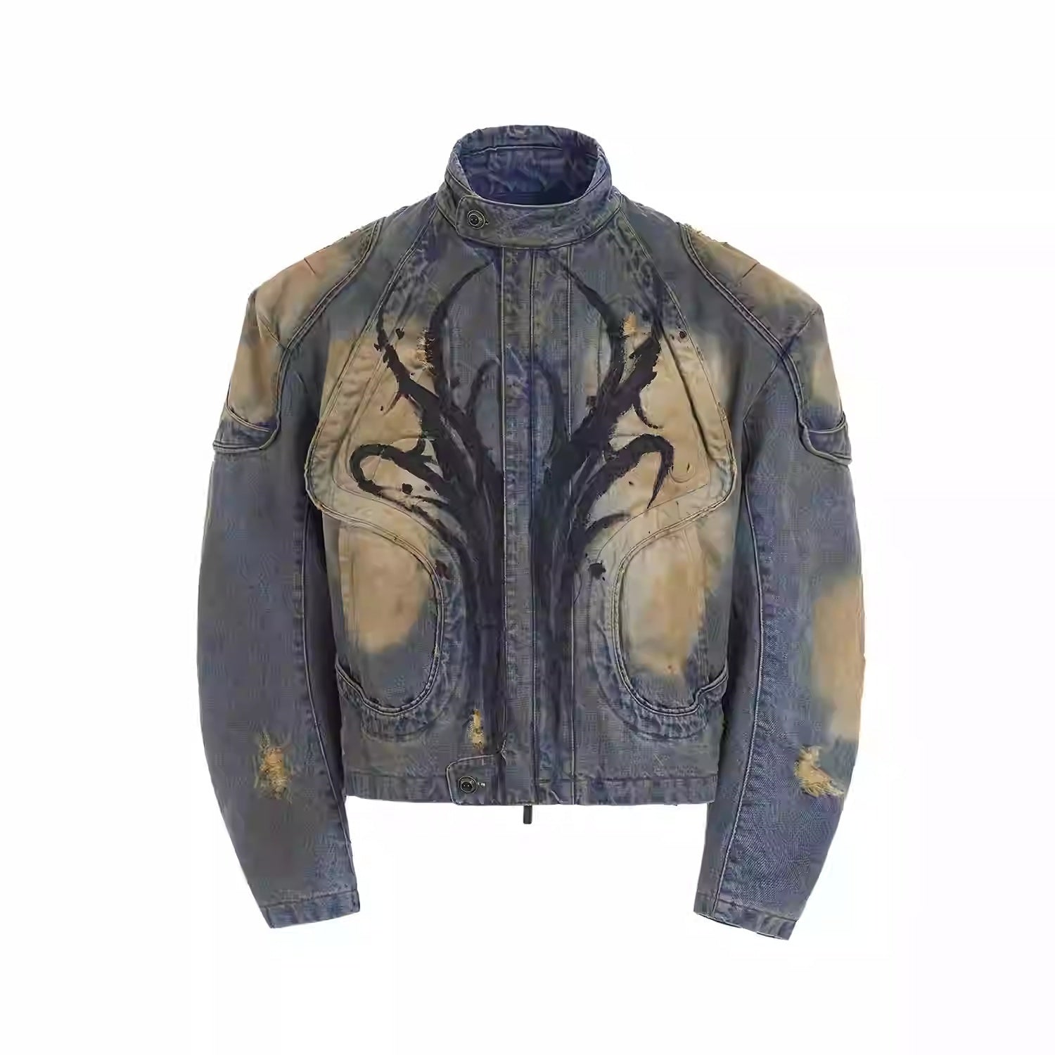 American-style Distressed Machete Jeans